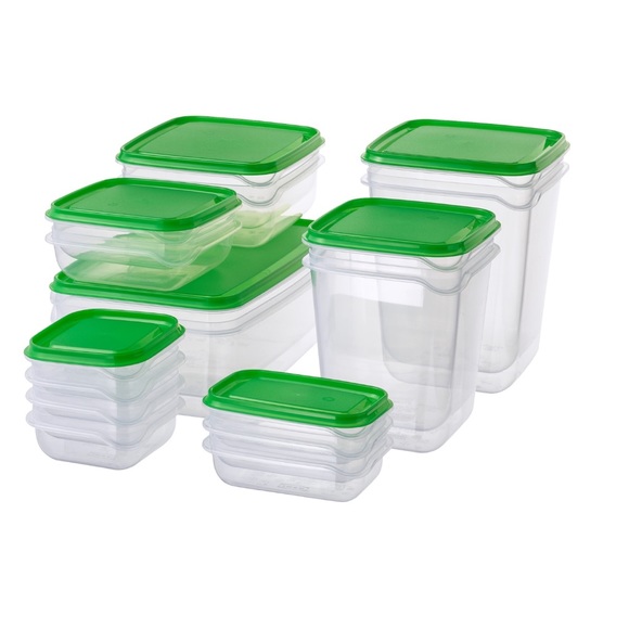 IKEA Food container, set of 17, clear/green - Picture 2 of 10